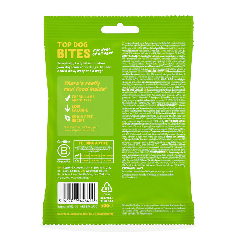 50 g Edgard y Cooper Snacks Grandes de Borrego e Peru para cães ,  Imagem número 7 50 g Edgard y Cooper Snacks Grandes de Borrego e Peru para cães , , large Imagem número 7
